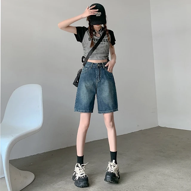 女牛仔褲五分