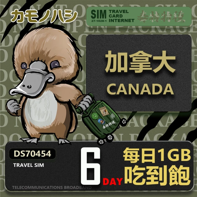 platypus 鴨嘴獸 Travel Sim 加拿大6天 吃到飽 上網卡