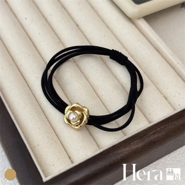 【HERA 赫拉】復古簡約珍珠花朵百搭髮圈兩入組 H113052705(花朵 珍珠 髮圈)