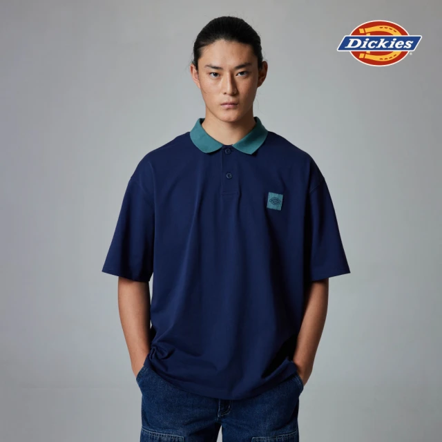 DickiesDickies 男款深藍色純棉撞色衣領設計休閒短袖POLO衫｜DK0A87L1B29