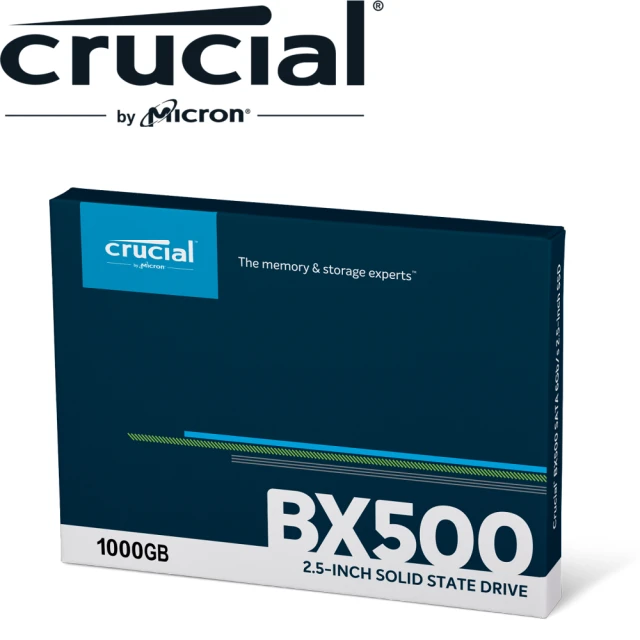 Crucial 美光 搭外接盒 ★ BX500 1TB SATA ssd固態硬碟 (BX500-1TB) 讀540M/寫500M