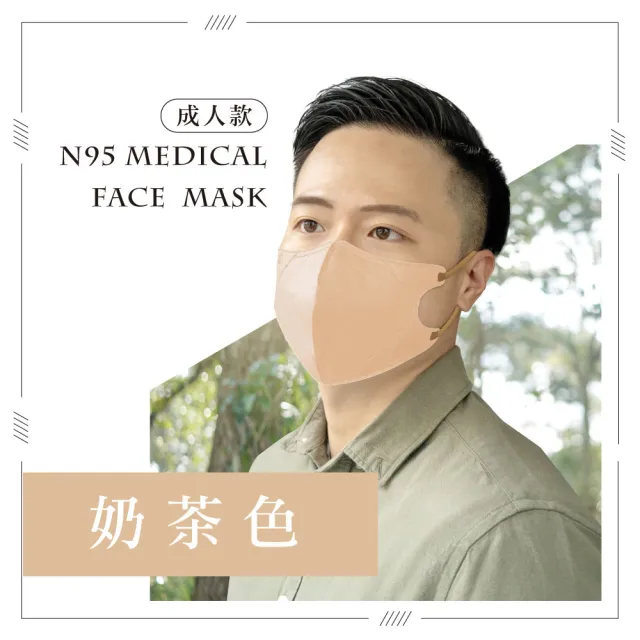 【藍鷹牌】N95立體型成人醫用口罩 多色綜合包 10片x2盒(10色各1片)