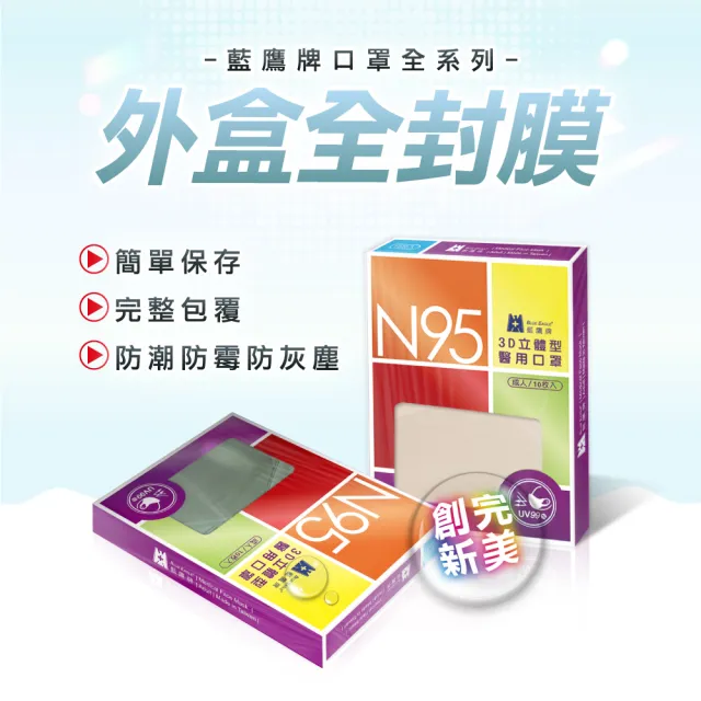 【藍鷹牌】N95立體型成人醫用口罩 多色綜合包 10片x4盒(10色各1片)