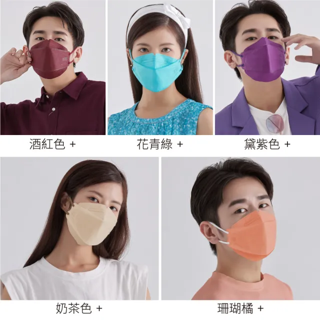 【藍鷹牌】N95 4D立體型醫療成人口罩 多色綜合包 10片x2盒(10色各1片)