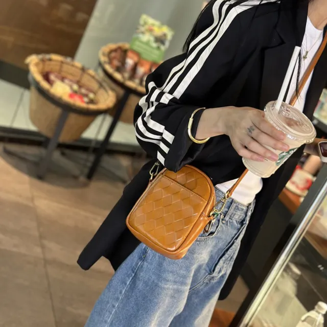 【LEEHER】雙11 小包包  真皮包包 便攜包 包包女斜背包 斜背包女小方包 可愛包包 白色包包 菱格