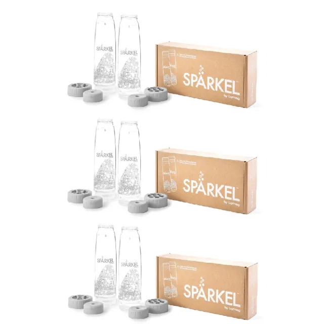 【加拿大 Sparkel】舒沛可 免鋼瓶萬用電動氣泡水機專用750ml飲料瓶6入(Tritan材質不含雙酚A 可使用3千次)