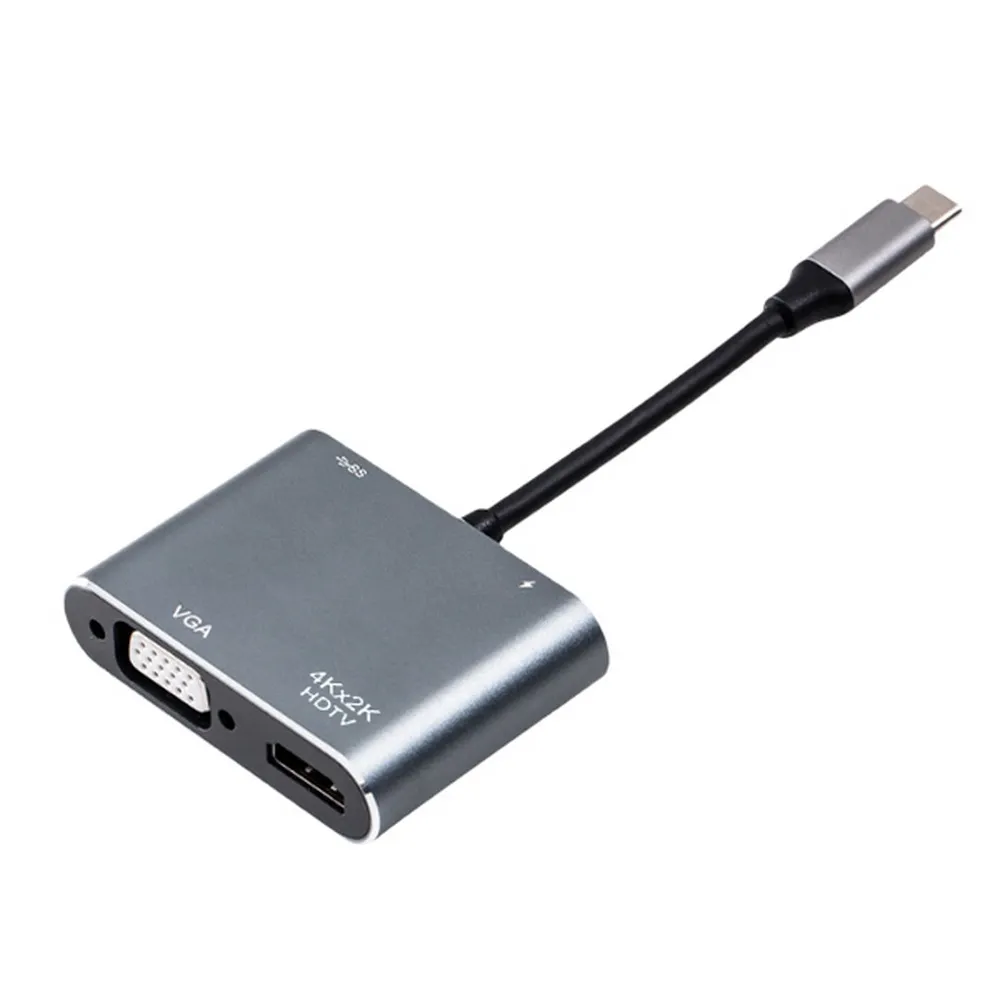 Type-C  4K UHD HDTV VGA USB PD快充(四合一轉接器)