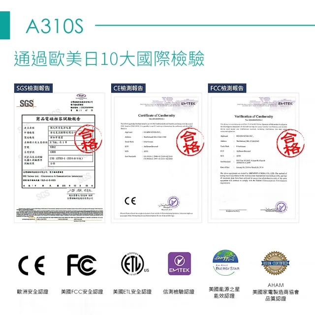 【AirTamer】五入組A310S-美國個人隨身負離子空氣清淨機(☆黑白兩色可選)