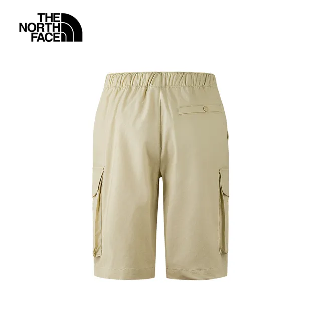 【The North Face 官方旗艦】北面男款米色DWR防潑水舒適可調節腰帶短褲｜88223X4