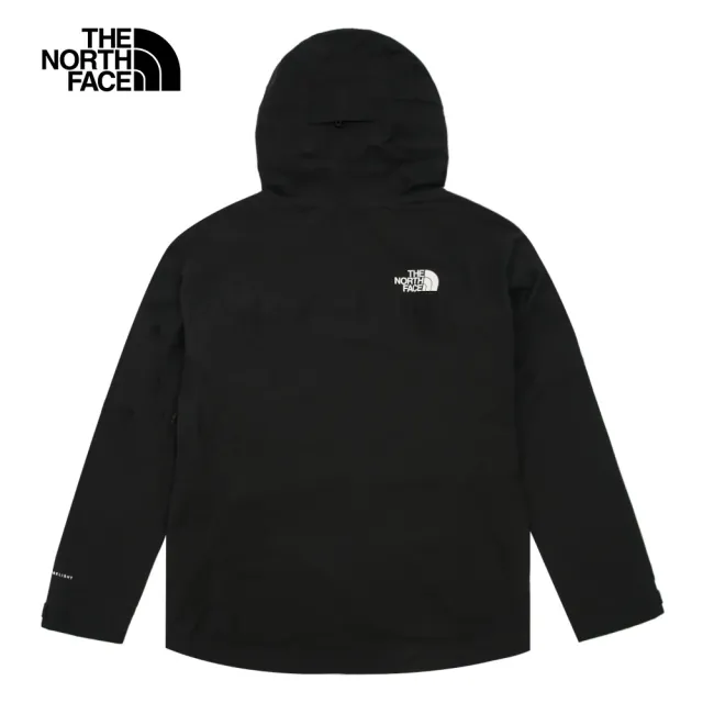 【The North Face 官方旗艦】北面女款黑色防水透氣可調節可打包連帽衝鋒衣｜8AP1JK3(外套)