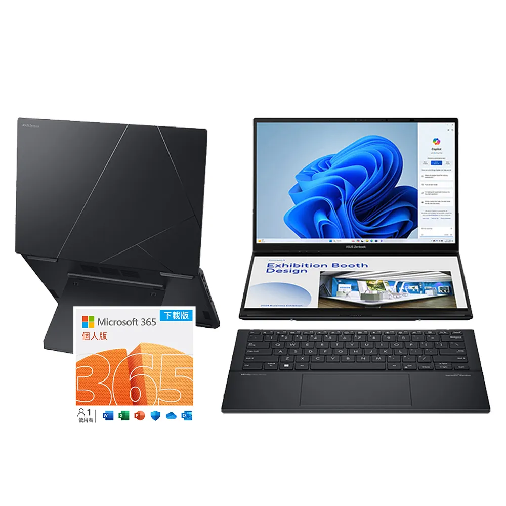 【ASUS】微軟M365一年組★14吋Ultra 9輕薄AI筆電(ZenBook Duo UX8406MA/Ultra 9-185H/32G/1TB/EVO/OLED)