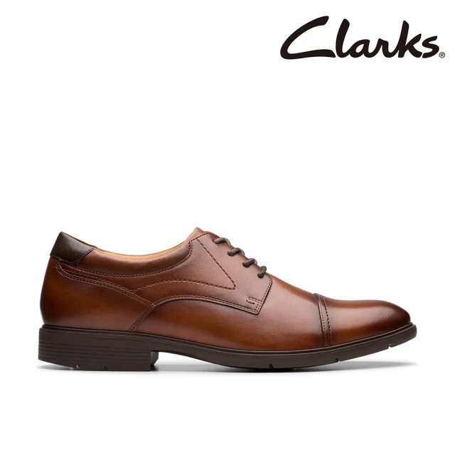 Clarks 男鞋 Eldredge Cap 易彎折真皮橫飾紳士鞋 皮鞋(CLM80260D)