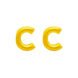 【葳絲姬金飾】9999純黃金耳針/耳環 字母C-0.3錢±3厘