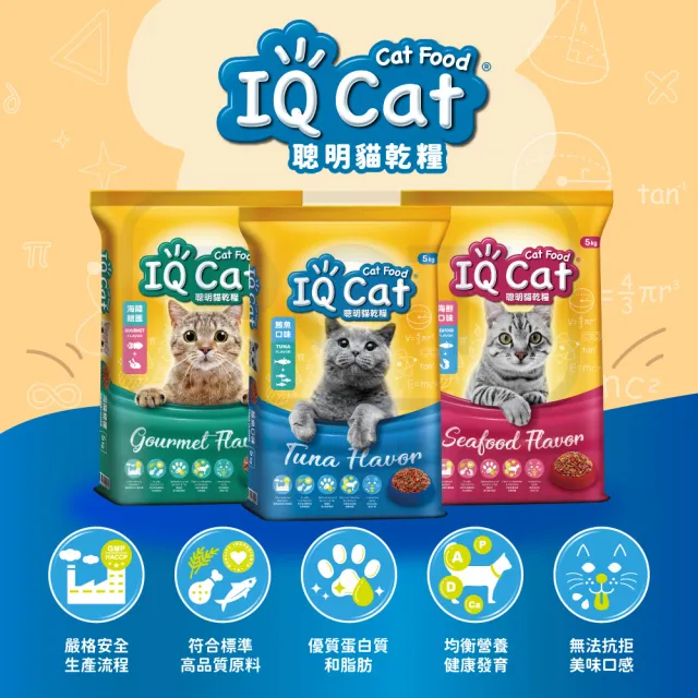 【IQ CAT】聰明貓乾糧-多種口味 5KG(貓飼料/成貓)