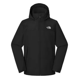 【The North Face 官方旗艦】北面男款黑色DryVent防水透氣連帽衝鋒衣｜88FR4H0(外套)