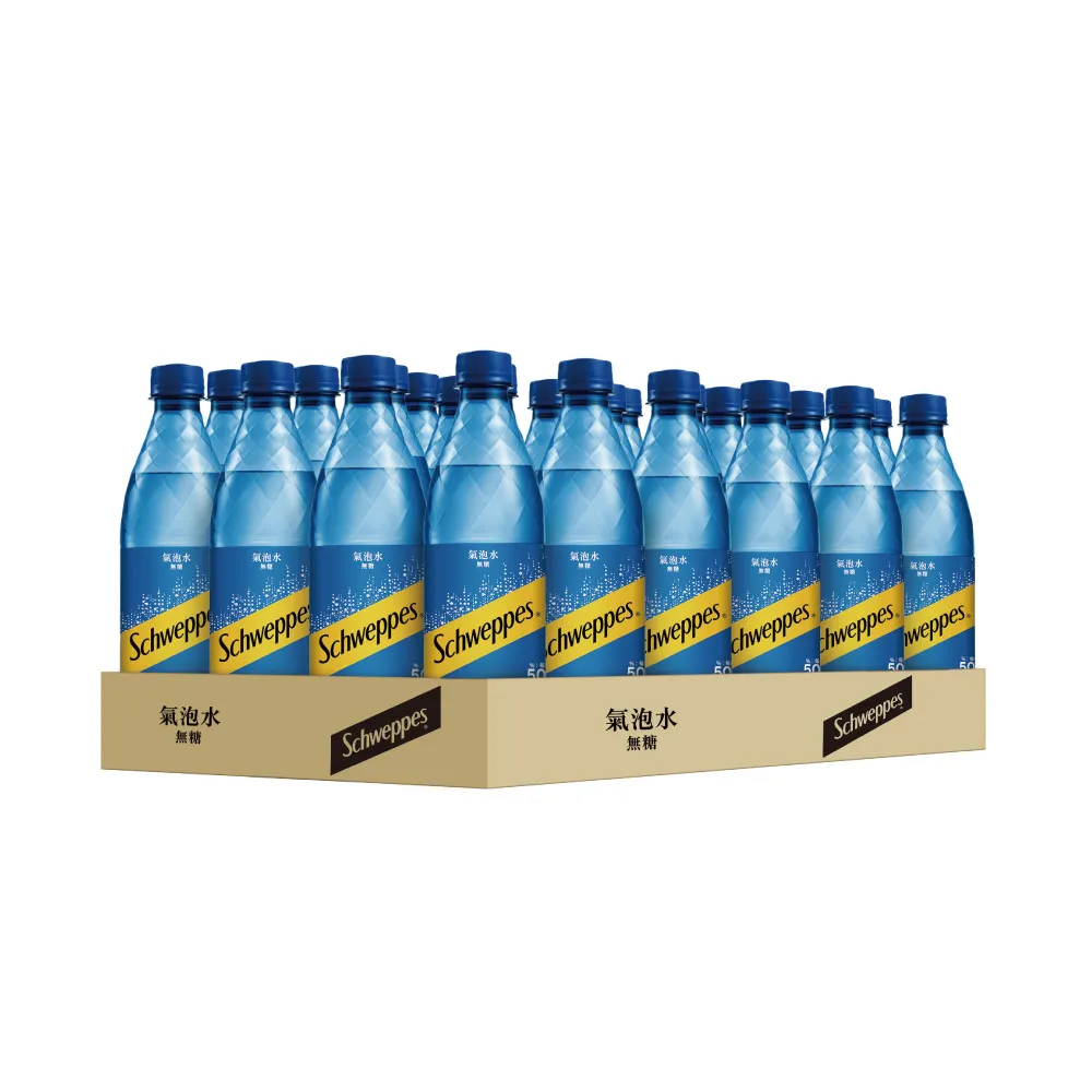 【Schweppes 舒味思】原味氣泡水寶特瓶500mlx2箱(共48入;24入/箱)