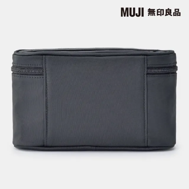 【MUJI 無印良品】尼龍手提化妝包.薄型/黑.約12.5x20.5x6cm