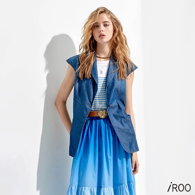 iROO 光澤感透明蔥紗針織上衣好評推薦