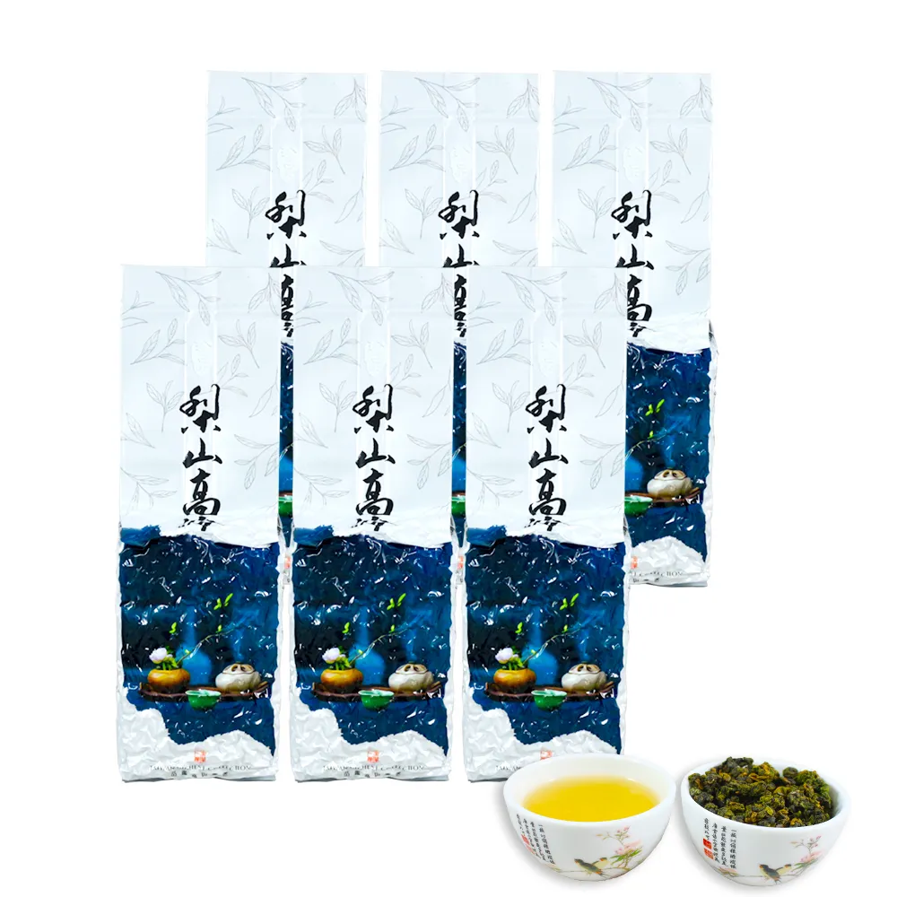 【龍源茶品】頂級梨山嫩採花香高山烏龍茶葉150gx6包(共1.5斤;附提袋上市;生青茶;無焙火;輕發酵)