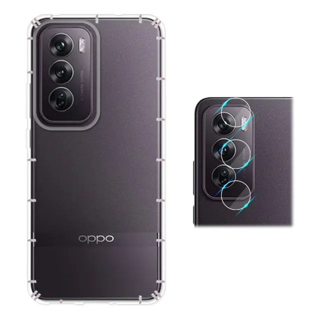 【RedMoon】OPPO Reno12 Pro / Reno12 5G 手機殼貼2件組 空壓殼鏡頭增高版+厚版鏡頭貼