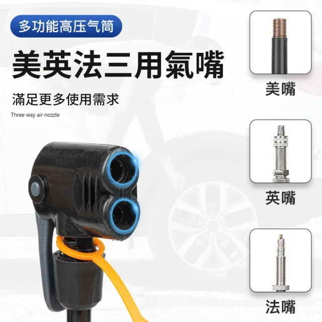 【QLZHS】直立式高壓打氣筒 腳踏車打氣筒 美法英式氣嘴(適用機車/自行車/公路車/籃球/游泳圈)