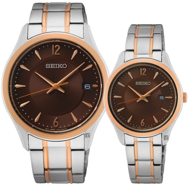 SEIKO 精工 CS 城市情侶手錶 對錶 送行動電源 畢業禮物(SUR470P1+SUR476P1)