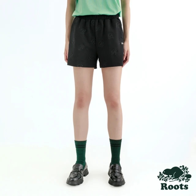 Roots Roots女裝- R-CREST SLIM SWEAT 短褲(黑色)