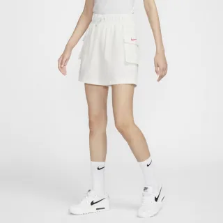 【NIKE 耐吉】短褲 運動褲 休閒 寬鬆 女 AS W NSW ESSNTL WVN SHORT GCEL 白色(HM4597133)