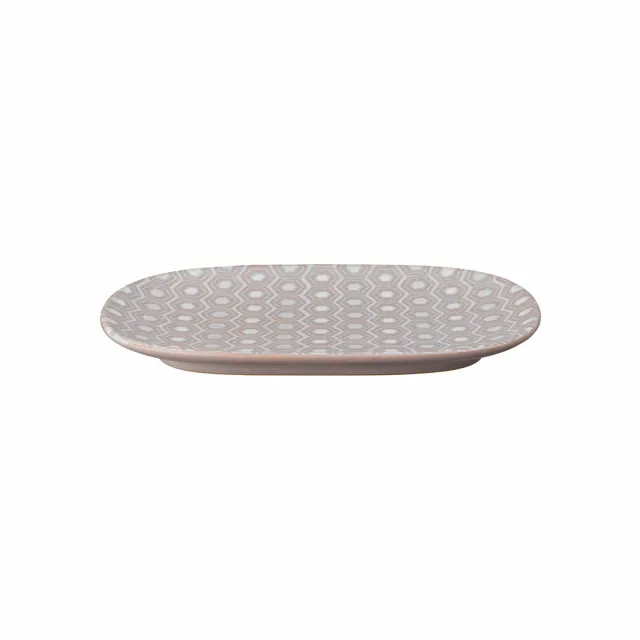 【DENBY】印象圖騰粉紅長形盤-26x18cm(100%英國製 居禮名店獨家代理)