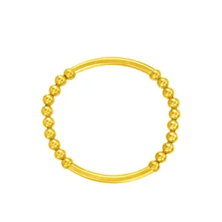 【周大福】傳承系列 兩情相悅黃金手鐲_計價黃金(彈力繩穿製)