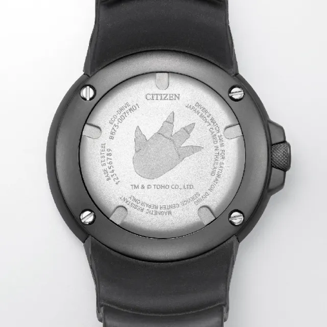 【CITIZEN 星辰】PROMASTER 哥吉拉聯名款光動能時尚潮流腕錶 黑面 48.2mm(BJ8056-01E)