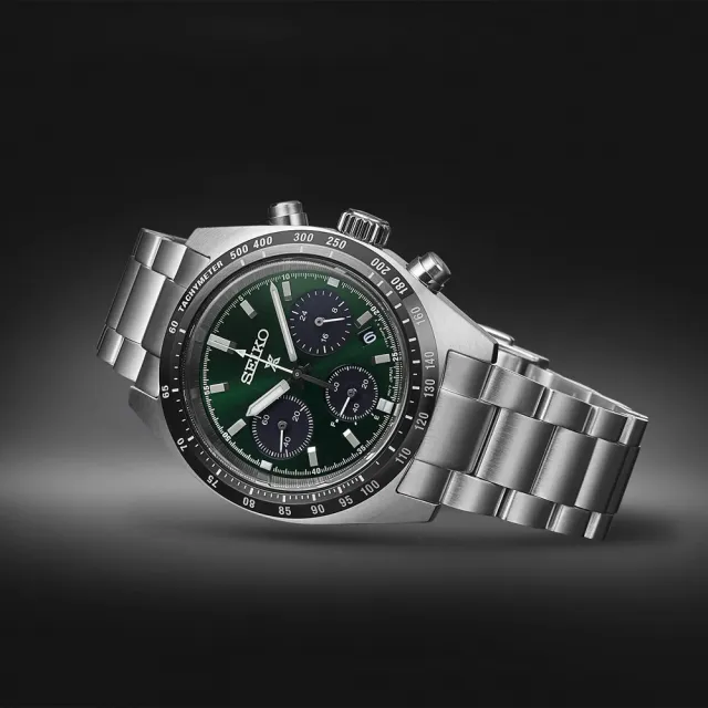 【SEIKO 精工】Prospex SPEEDTIMER 森林熊貓 太陽能三眼計時手錶 母親節 禮物 送禮(SSC933P1/V192-0AF0G)