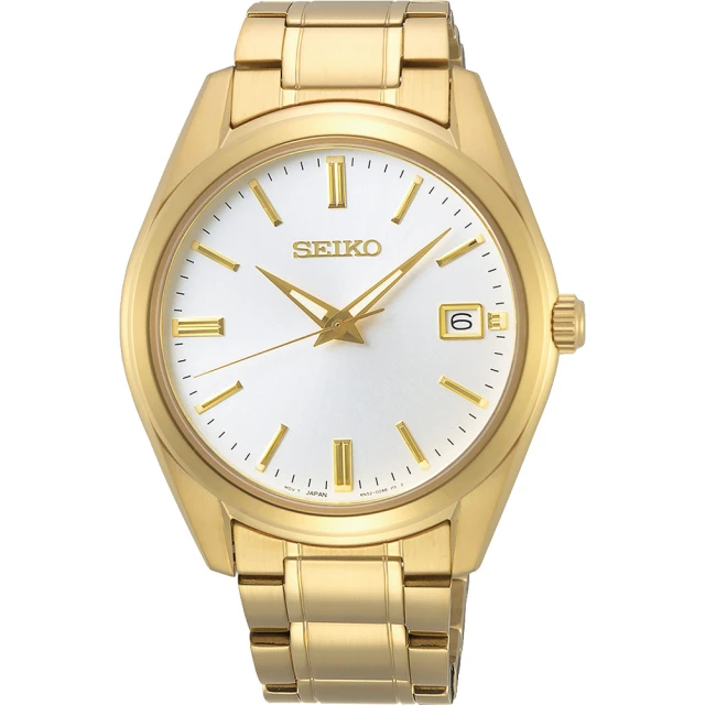 SEIKO 精工 CS 時尚石英手錶-金/39mm 送行動電源 開學(6N52-00A0K SUR314P1)