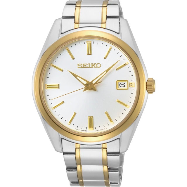 SEIKO 精工 CS 時尚石英手錶-銀x雙色39mm 送行動電源 開學(6N52-00A0KS SUR312P1)