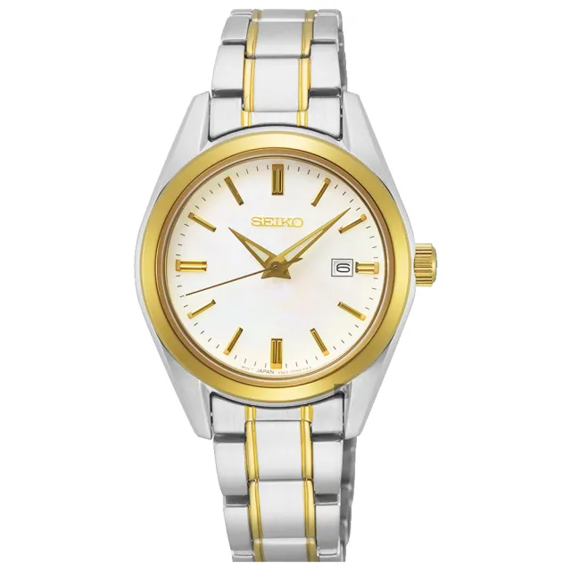 【SEIKO 精工】CS日系時尚珍珠貝女錶-28mm 錶 生日禮 送禮(6N22-00K0GS  SUR636P1)