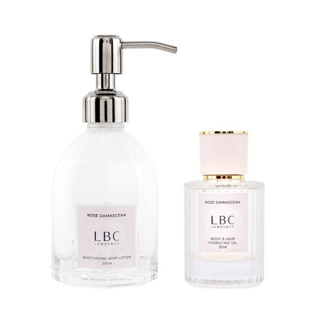 【LAMBENCY 嵐本熙】水漾玫瑰柔潤晶粹油50ml+香氛身體乳200ml(水漾玫瑰白皙柔嫩女神組)