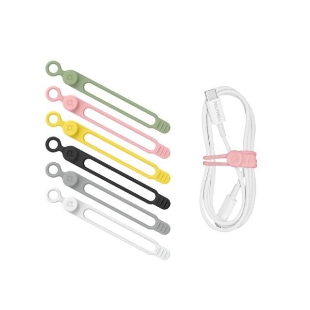 【POLYWELL】矽膠鈕扣型理線器 7.2公分 /6入