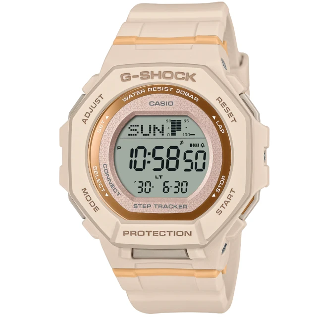 CASIO 卡西歐 卡西歐G-SHOCK WOMAN計步藍芽電子錶-米棕色(GMD-B300-4 台灣公司貨)