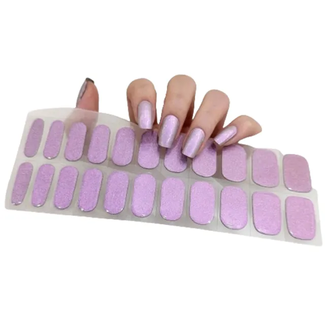 【Porabella】ins風美甲貼片 亮粉紫美甲貼 穿戴甲 指甲貼 假指甲 指甲片 凝膠貼片 韓版光療美甲免照燈