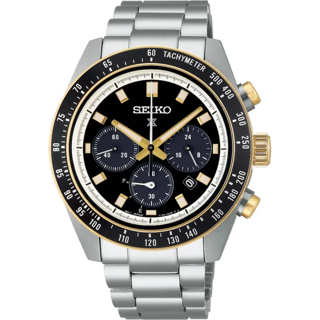 【SEIKO 精工】PROSPEX SPEEDTIMER 太陽能三眼計時錶 - 黑(SSC941P1/ V192-0AH0G) 雙11 送禮