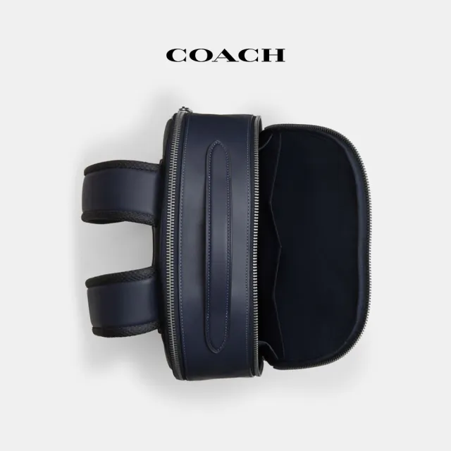 【COACH】蔻馳官方直營 ETHAN經典Logo丹寧布後背包-青銅色硬體/丹寧色/午夜海軍藍色(CU548)