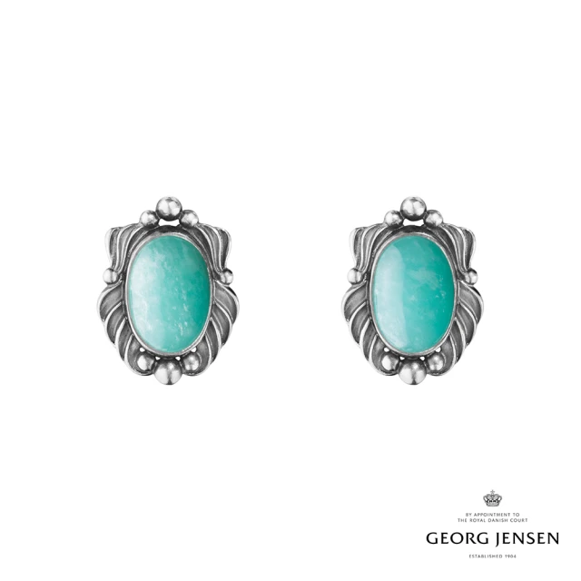 Georg Jensen 官方旗艦店 HERITAGE系列 2025 年度夾式耳環(氧化純銀 天河石)