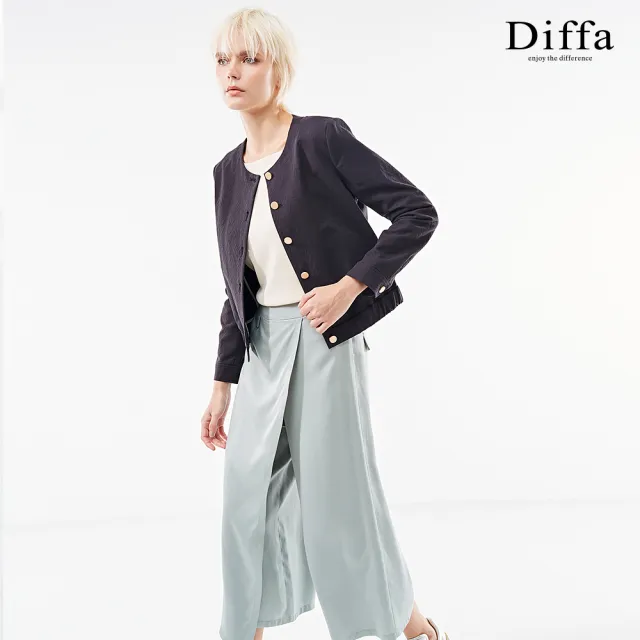 【Diffa】美型剪裁不對稱設計長寬褲-女