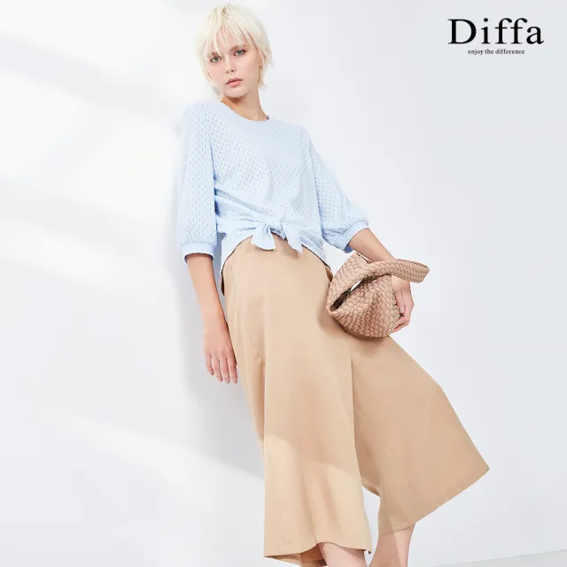 【Diffa】美型剪裁不對稱設計長寬褲-女