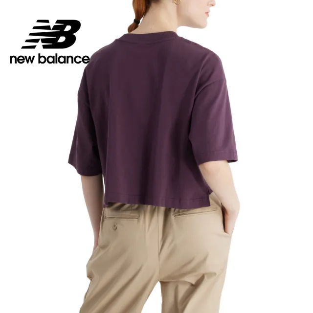 【NEW BALANCE】NB 前短後長棉質短版上衣_WT43536PLN_女性_紫色(美版 版型偏大)