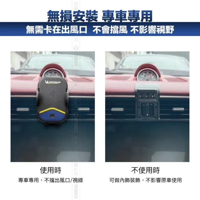 【Michelin 米其林】PORSCHE 保時捷 911 2012-18 專用ML99無線充手機架(QI認證 感應自動開合 峰值15W)