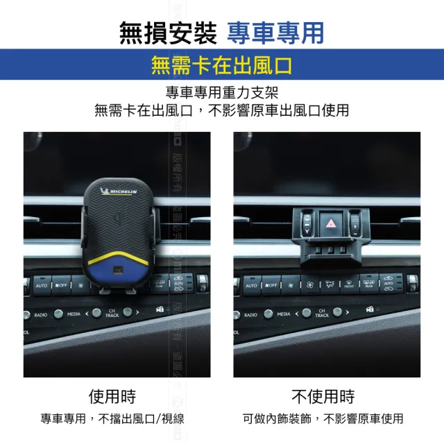 【Michelin 米其林】LEXUS 凌志 ES系列 2018-20 專用ML99無線充手機架(QI認證 感應自動開合 峰值15W)