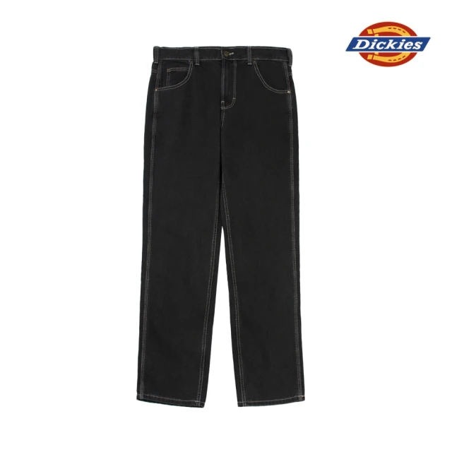 Dickies 男款水洗黑色純棉多口袋設計寬鬆休閒牛仔長褲｜DK0A4XFLJ79