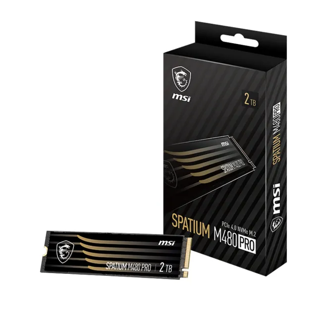 【MSI 微星】SPATIUM M480 Pro 2TB M.2 2280 PCIe 4.0 SSD固態硬碟 (讀7400MB/寫7000MB)