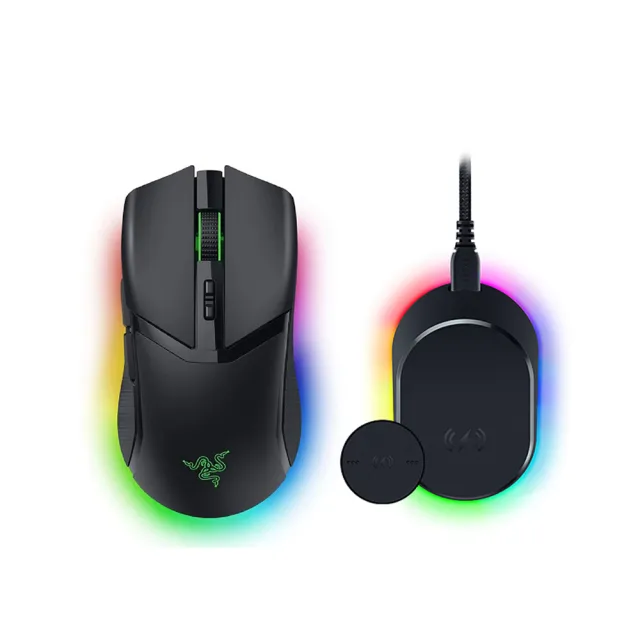 【Razer 雷蛇】無線充電座超值組★Cobra Pro 眼鏡蛇 Pro 輕量化三模無線滑鼠-黑色+Mouse Dock Pro